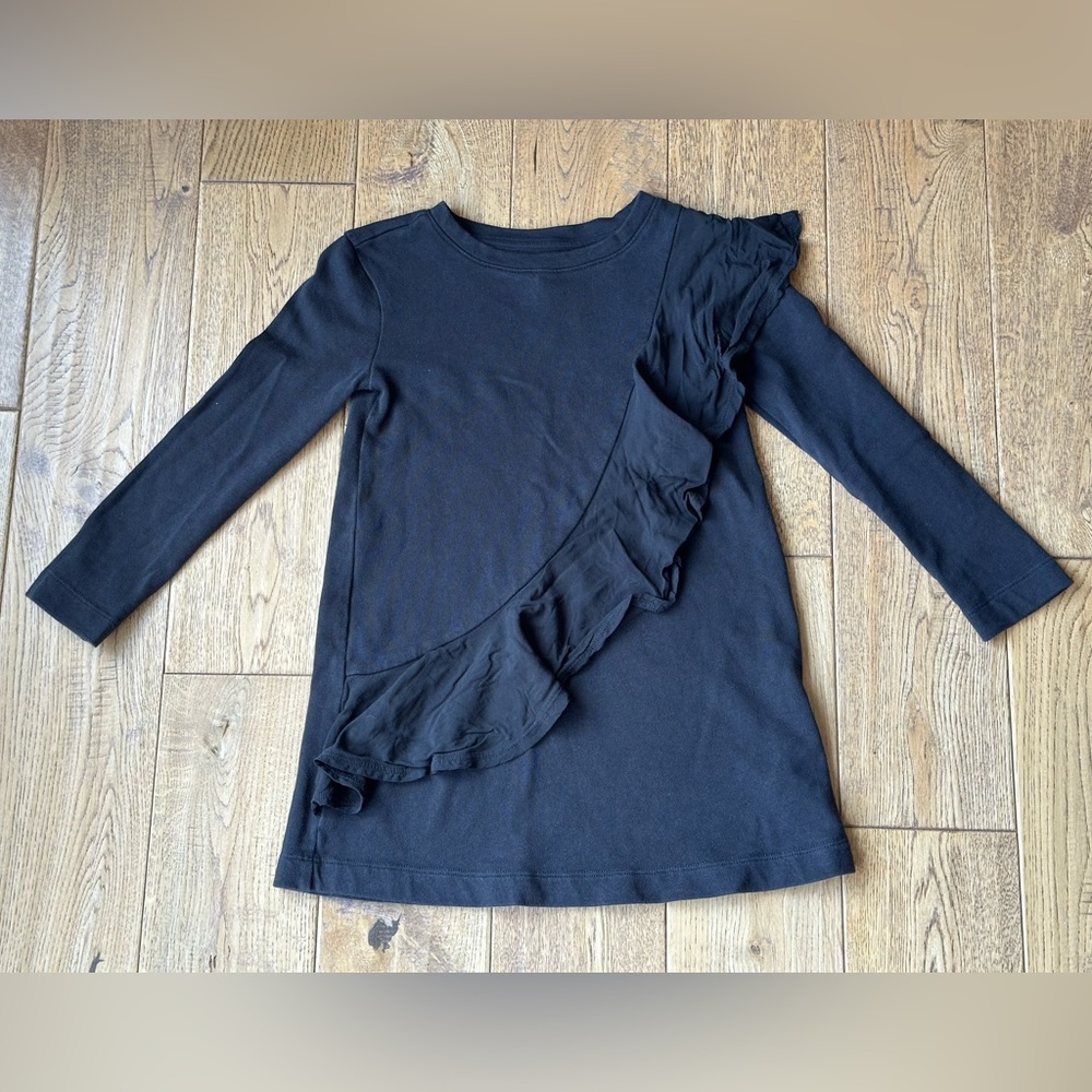 GAP Kids Long Sleeve Black Ruffle Dress size XS (4-5)